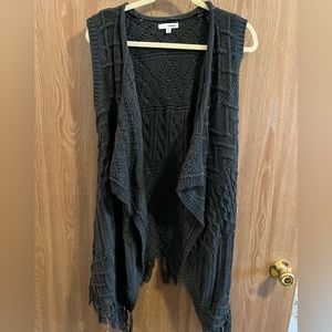 Sonoma Gray Open-front Sweater Vest